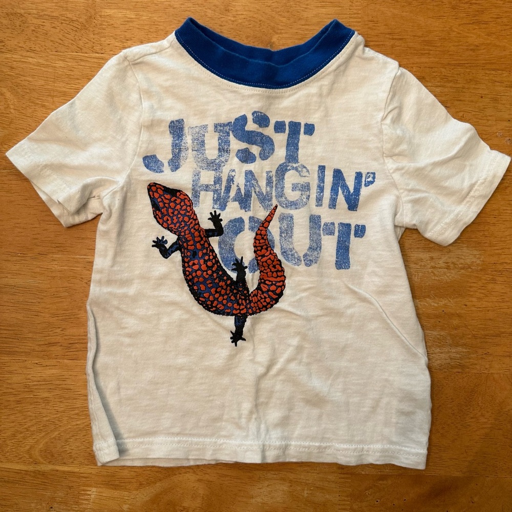 Old Navy White and Blue Short Sleeve Tee
